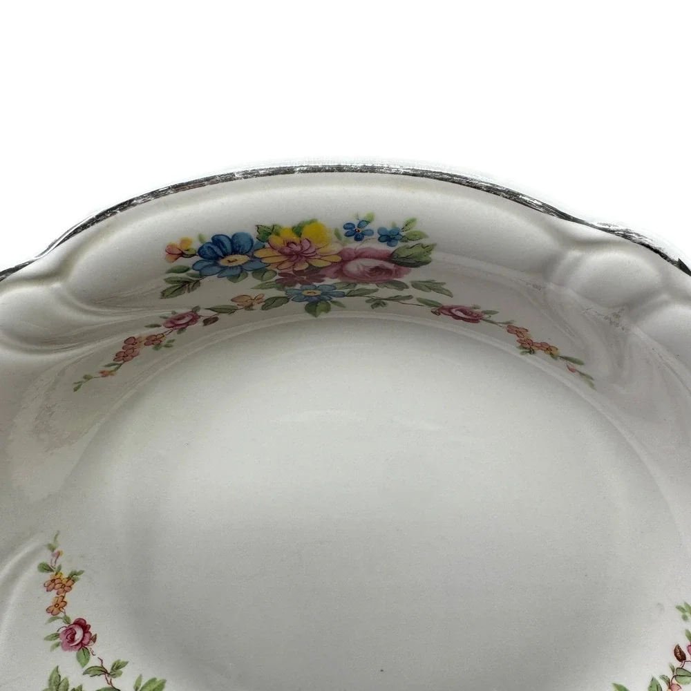 Vintage Taylor Smith Taylor‎ Rose Garden Soup Cereal Bowl Scalloped Edge